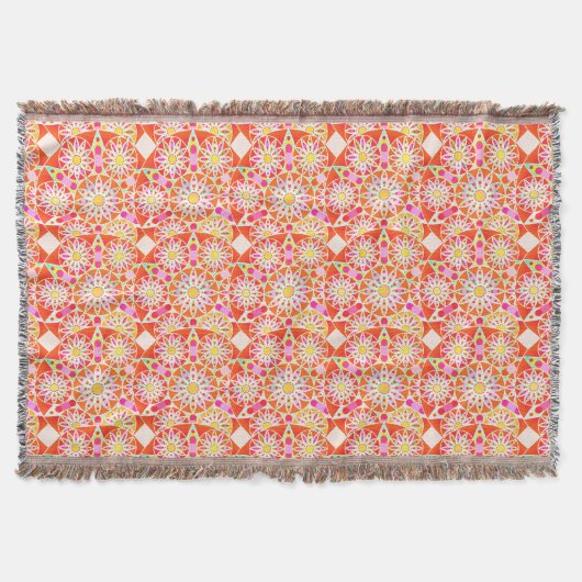 Mandala-Muster, korallenrot, rosa, gold Decke (Vorderseite)