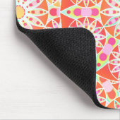 Mandala-Muster, korallenrot, rosa, gold Mousepad (Ecke)