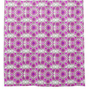 Mandala-Muster, Lavendel, rosa, heißrosa, weiß Duschvorhang