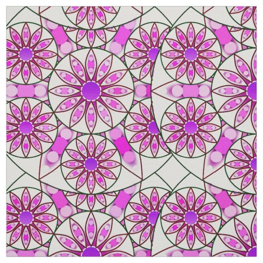 Mandala-Muster, Lavendel, rosa, heißrosa, weiß Stoff (Muster)