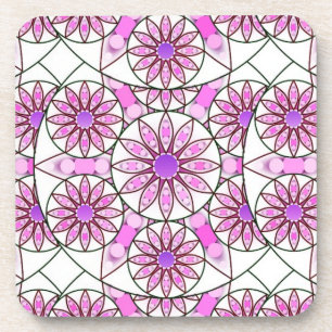 Mandala-Muster, Lavendel, rosa, heißrosa, weiß Untersetzer