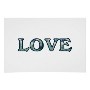 Mandala-Muster LOVE Typografie Poster