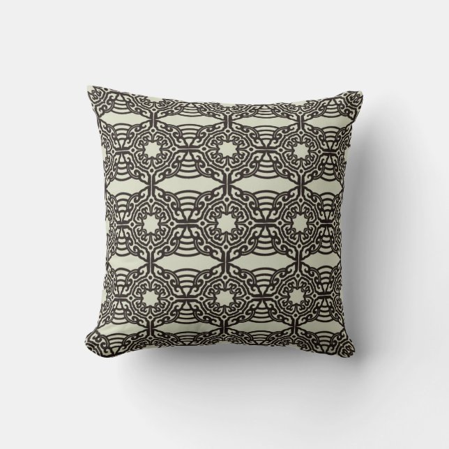 Mandala Muster Pillow Schwarz Kissen (Vorderseite)