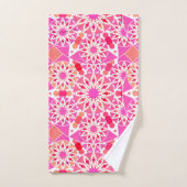 Mandala-Muster, Pink- und Korallenschattierungen Badhandtuch Set (Handtuch)
