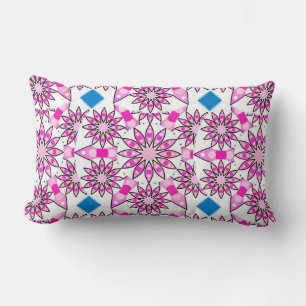 Mandala-Muster, rosa, heißrosa, Lendenkissen