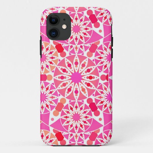 Mandala-Muster, Rosa- und Korallenfarben Case-Mate iPhone Hülle (Rückseite)