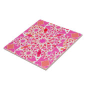 Mandala-Muster, Rosa- und Korallenfarben Fliese (Seite)