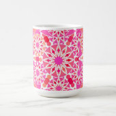 Mandala-Muster, Rosa- und Korallenfarben Kaffeetasse (Mittel)