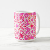 Mandala-Muster, Rosa- und Korallenfarben Kaffeetasse (VorderseiteRechts)