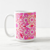 Mandala-Muster, Rosa- und Korallenfarben Kaffeetasse (Links)