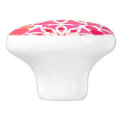 Mandala-Muster, Rosa- und Korallenfarben Keramikknauf (Seitenansicht)