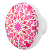 Mandala-Muster, Rosa- und Korallenfarben Keramikknauf (Rechts)