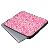 Mandala-Muster, Rosa- und Korallenfarben Laptopschutzhülle (Vorne Knopf)
