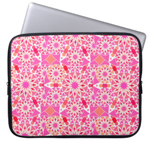 Mandala-Muster, Rosa- und Korallenfarben Laptopschutzhülle