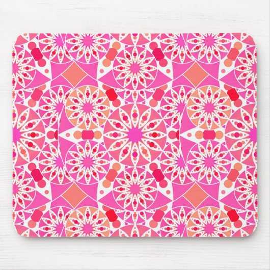 Mandala-Muster, Rosa- und Korallenfarben Mousepad (Vorne)