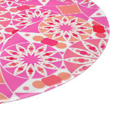 Mandala-Muster, Rosa- und Korallenfarben Schneidebrett (Ecke)