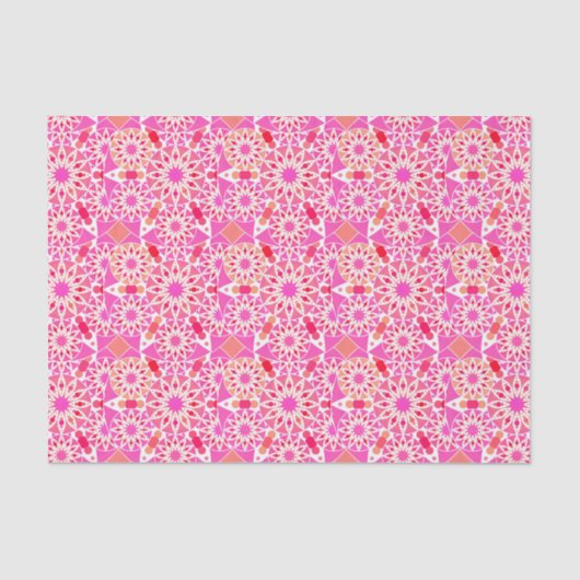 Mandala-Muster, Rosa- und Korallenfarben Seidenpapier (Vorderseite)