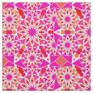 Mandala-Muster, Rosa- und Korallenfarben Stoff