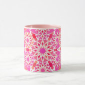 Mandala-Muster, Rosa- und Korallenfarben Tasse (Zentrum)