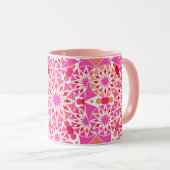 Mandala-Muster, Rosa- und Korallenfarben Tasse (VorderseiteRechts)
