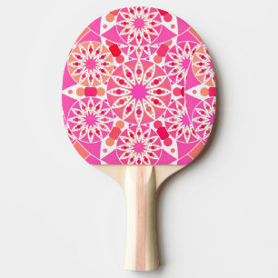Mandala-Muster, Rosa- und Korallenfarben Tischtennis Schläger