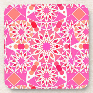 Mandala-Muster, Rosa- und Korallenfarben Untersetzer