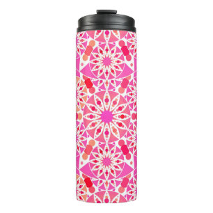 Mandala-Muster, Schattierungen von Rosa und Korall Thermosbecher