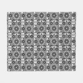 Mandala-Muster, schwarz, weiß und grau Fleecedecke (Vorderseite (Horizontal))