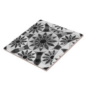 Mandala Muster , schwarz, weiß und grau / grau Fliese (Seite)