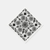 Mandala Muster , schwarz, weiß und grau / grau Serviette (Ecke)