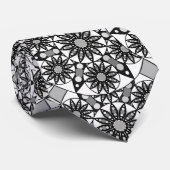 Mandala-Muster, schwarz, weiß und grau Krawatte (Gerollt)