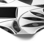 Mandala-Muster, schwarz, weiß und grau Poster (Ecke)