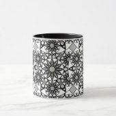 Mandala-Muster, schwarz, weiß und grau Tasse (Zentrum)