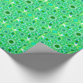 Mandala Muster, Smaragdgrün und Pfau Geschenkpapier (Ecke)