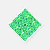 Mandala Muster, Smaragdgrün und Pfau Serviette (Ecke)