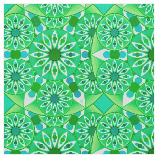 Mandala Muster, Smaragdgrün und Pfau Stoff (Muster)
