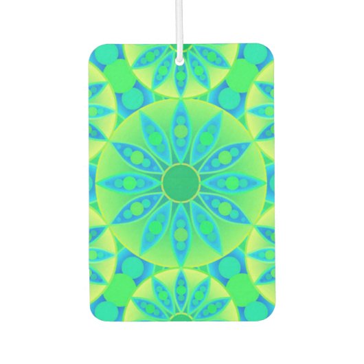 Mandala-Muster, türkis, blau, liengrün Autolufterfrischer (Vorderseite)