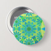 Mandala-Muster, türkis, blau, liengrün Button (Vorne & Hinten)