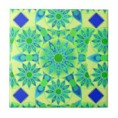 Mandala-Muster, türkis, blau, liengrün Fliese (Vorderseite)