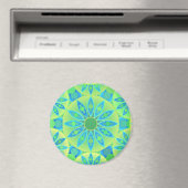 Mandala-Muster, türkis, blau, liengrün Magnet (In Situ (Geschirrspüler))
