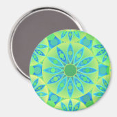Mandala-Muster, türkis, blau, liengrün Magnet (Vorderseite/Rückseite)