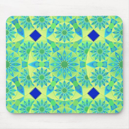 Mandala-Muster, türkis, blau, liengrün Mousepad (Vorne)