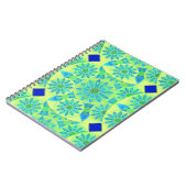 Mandala-Muster, türkis, blau, liengrün Notizblock (Linke Seite)
