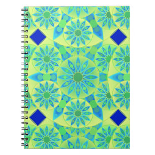 Mandala-Muster, türkis, blau, liengrün Notizblock