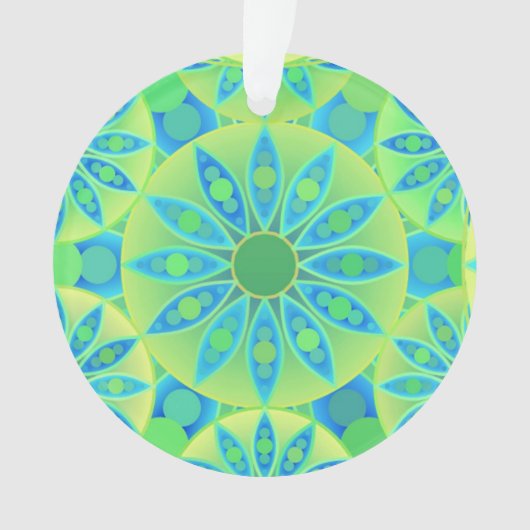Mandala-Muster, türkis, blau, liengrün Ornament (Vorderseite)