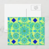Mandala-Muster, türkis, blau, liengrün Postkarte (Vorne/Hinten)