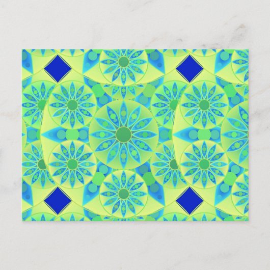 Mandala-Muster, türkis, blau, liengrün Postkarte (Vorderseite)