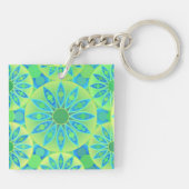 Mandala-Muster, türkis, blau, liengrün Schlüsselanhänger (Rückseite)