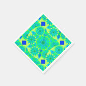Mandala-Muster, türkis, blau, liengrün Serviette (Ecke)