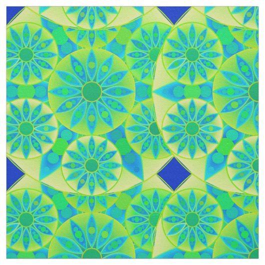 Mandala-Muster, türkis, blau, liengrün Stoff (Muster)